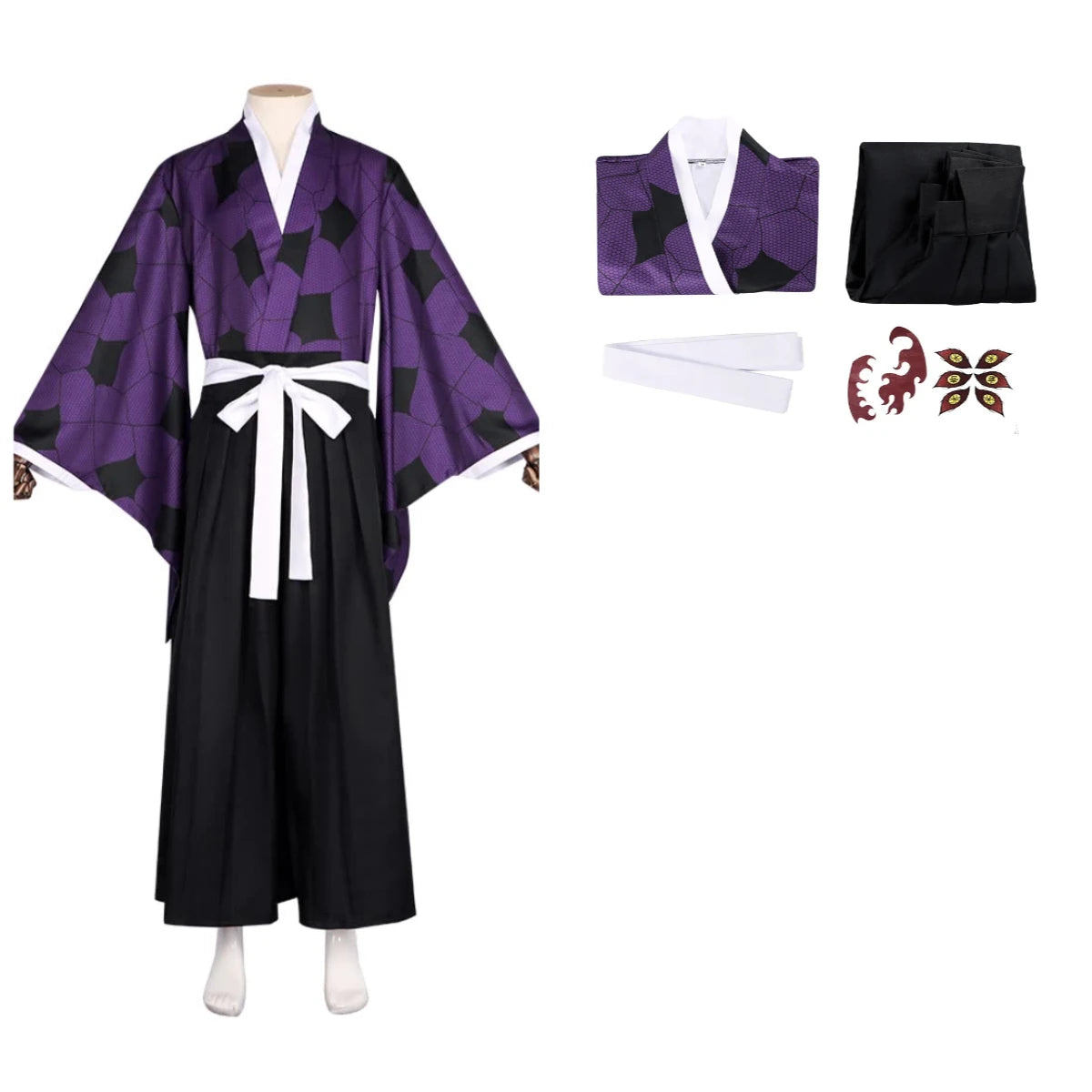 Demon Slayer Anime Peripheral Makomo Kanroji Mitsuri Kokushibo Nakime Costume Style Kimono Cos Outfit Halloween Party