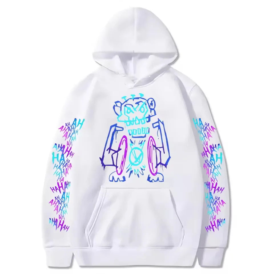 Arcane Jinx Hoodies Hot Anime Monkey Graffiti Sweatshirt Unisex Two Sides Street Sportswear Harajuku Grunge Aesthetic Pullovers