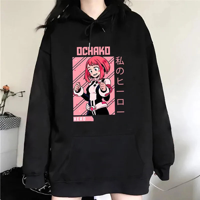 New Fashion Autumn Winter Sweatshirts Anime Ochaco Uraraka Printing Hoodies Fashion Women Men Streetwear Long Sleeve Pullover