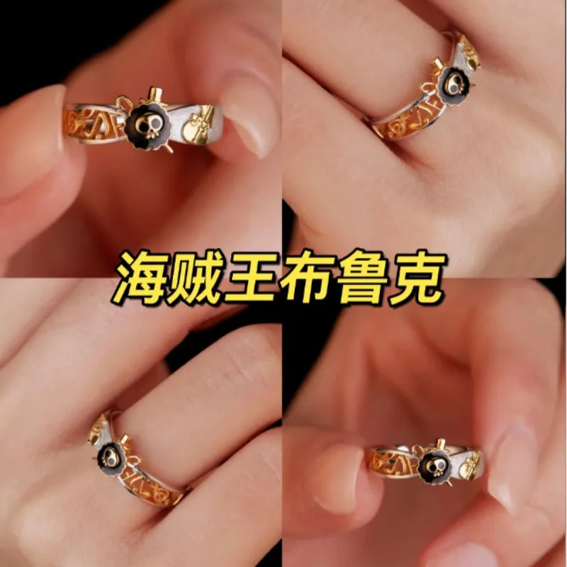 Cute One Piece Brook anime peripheral same style ring creative fashion decorative ring versatile birthday gift wholesale