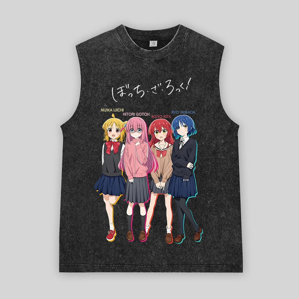 Bocchi the Rock! Oversized Band Vest – Unisex Anime Cotton Tank Top