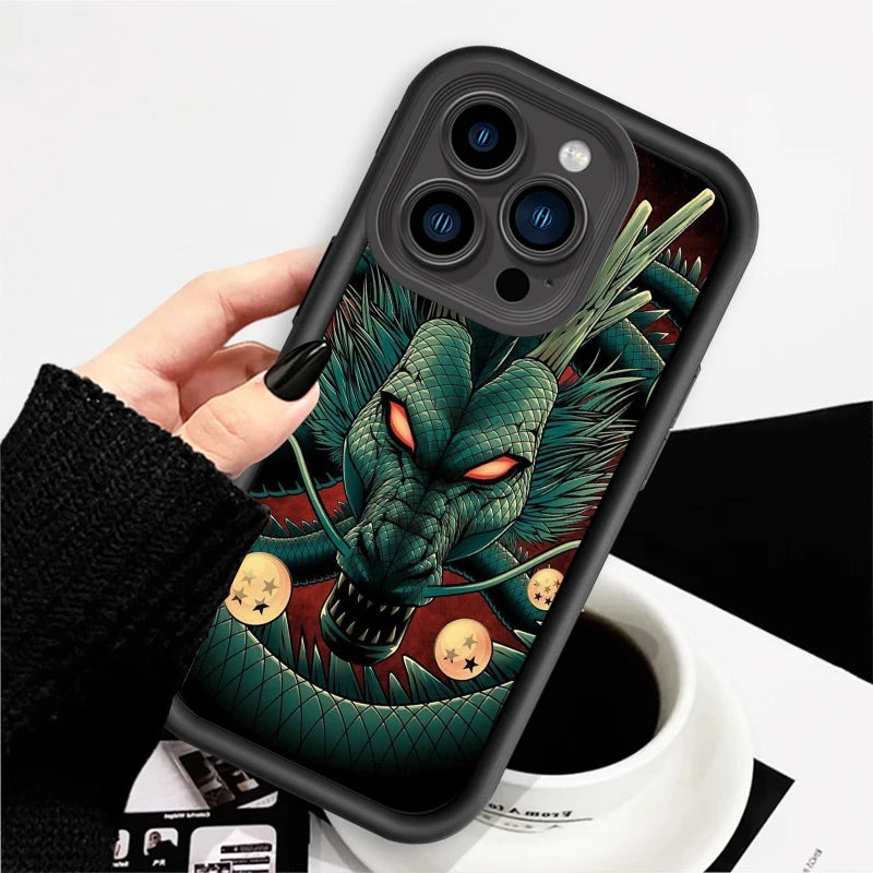 D-Dragon Ball Logo Japan Goku Eye Ladder For Apple iPhone 15 14 13 12 11 XS XR X Pro Max Plus Soft Phone Case