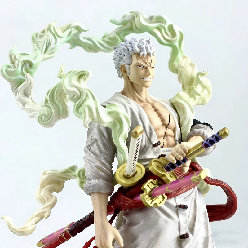 28cm One Piece Nika Style Roronoa Zoro Anime Figure PVC Double Head Statue Collectible Model Toy With Base Desktop Ornament Gift