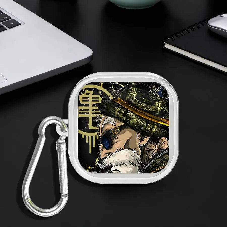 Clear Earphone Cases Cover With Hook Case For Samsung Galaxy Buds 3Pro 4Pro Live 3 FE 2Pro 2 4 Pro Master Roshi V-Vegeta