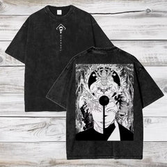 Jujutsu Kaisen Gojo Satoru Washed Cotton T-Shirt – Premium Vintage Anime Tee for Men & Women