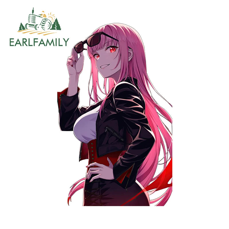 13cm x 7.4cm Zero Two Anime Car Sticker Motorcycle Bumper Funny Laptop Sunscreen Decal Scratch-Proof Fashion Decor