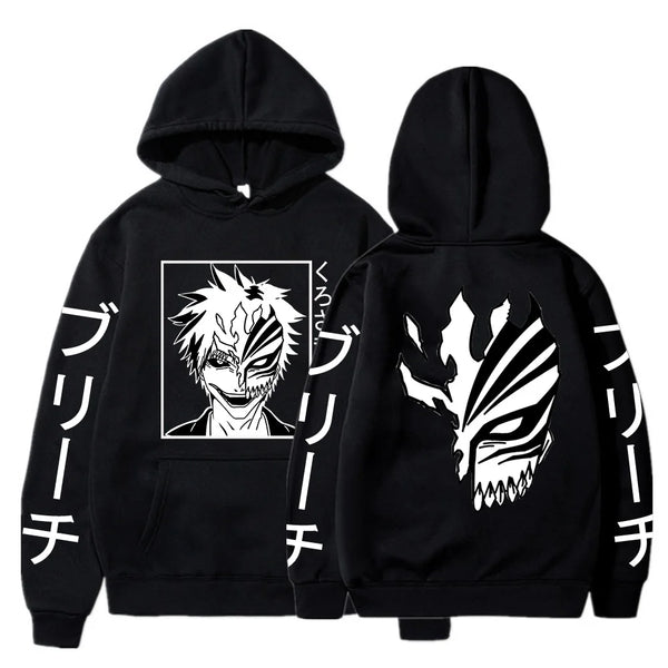 Bleach Ichigo Kurosaki Hollow Mask Graphic Hoodie – Gothic Harajuku Sweatshirt