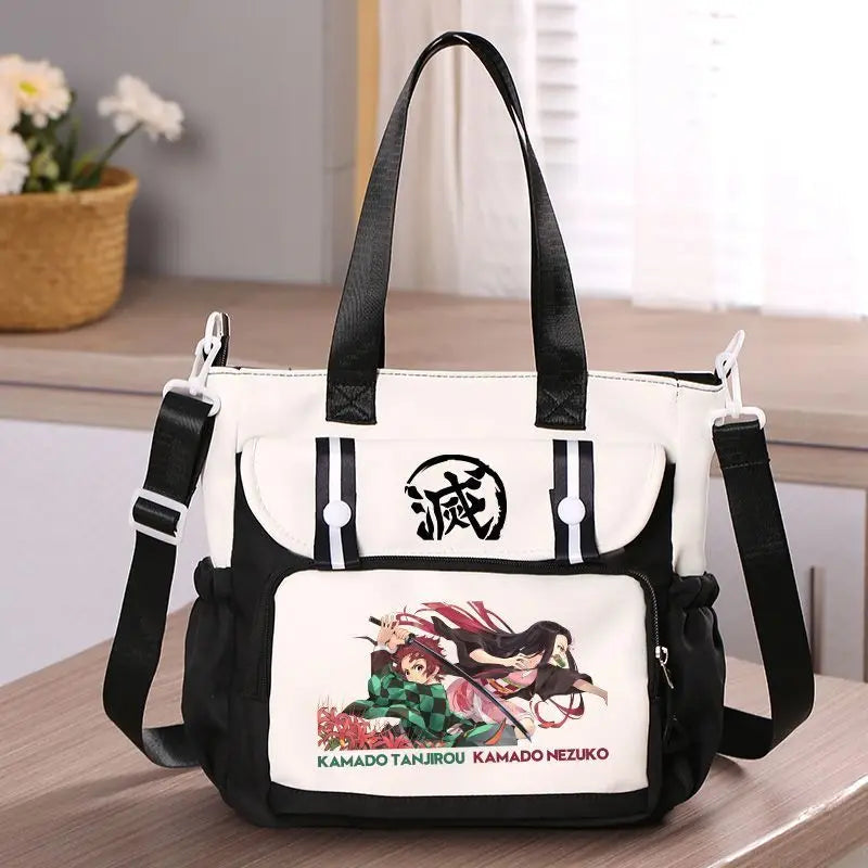 Anime Demon Slayer Kamado Tanjirou New Shoulderbag Men Women Crossbody Bags Student Fashion Large Capacity Handbag Holiday Gifts