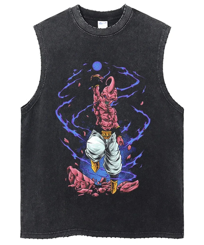 Vintage Dragon Ball Sleeveless Streetwear Tank – Harajuku Cotton Graphic Tee
