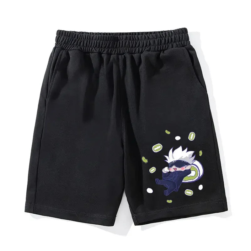 Anime Jujutsu Kaisen Workout Gym Shorts for Men Quick Dry Breathable Casual Athletic Shorts with Pockets Summer Running Short