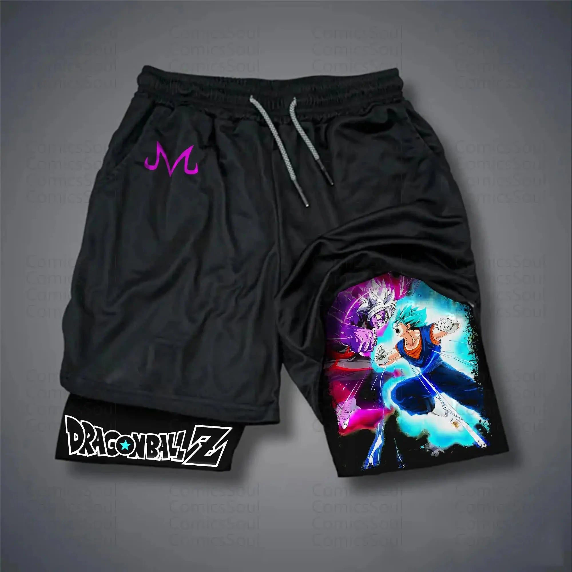 Dragon Ball Anime Men's Shorts Sportswear Quick Dry Gym Pants Double-layer 2 in 1 Shorts Y2k Summer Breathable Streetwear