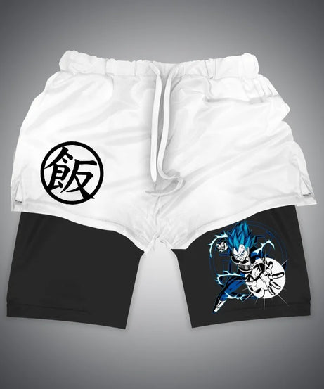 New Dragon Ball Son Goku Shorts Anime Men Double Layer Sports Short Pants Sportswear Jogger Breathable Beach Pants
