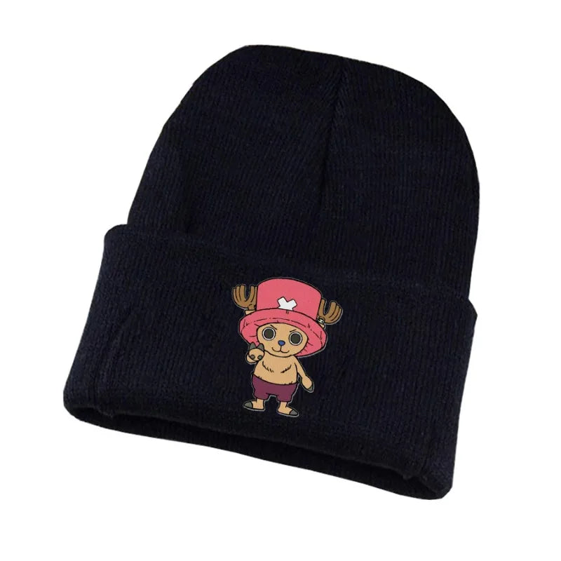 New Anime Cute One Piece Embroidered Beanies Hat Men Women Winter Autunm Warm Knitted Bonnet Cap Wool Skullies Boys Beanies Caps