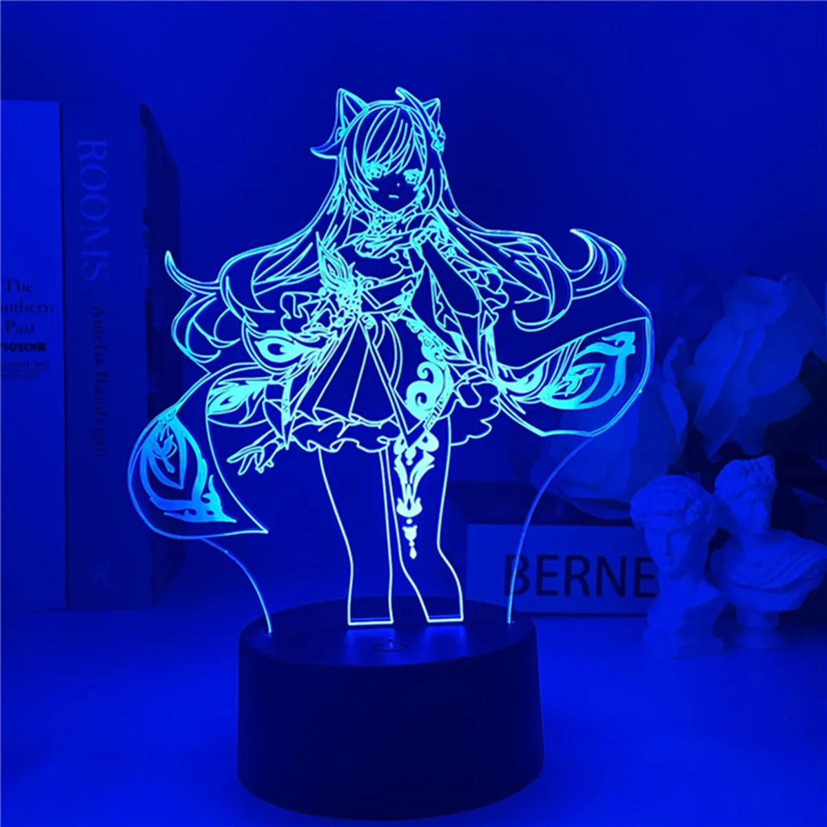 Newly Genshin Impact Night Light Yae Miko Game Figures Acrylic Stand Model 3D Table Lamp Kids Git Acrylic Bedside lamp