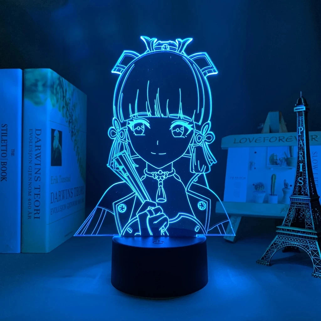 Newly Genshin Impact Night Light Yae Miko Game Figures Acrylic Stand Model 3D Table Lamp Kids Git Acrylic Bedside lamp