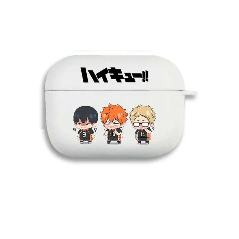 Cute Anime Oya Haikyuu Love Volleyball Earphone Case For AirPods 12 3 Pro Clear silicone wireless Bluetooth headphone case