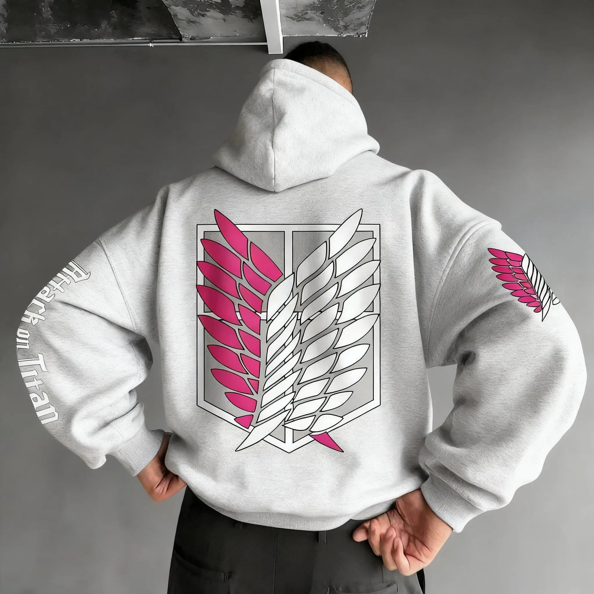 Oversized Casual Attack on Titan Anime Hoodie Men Women Wings Print Spring Autumn Pullover Sweatshirt Streetwear Fashion