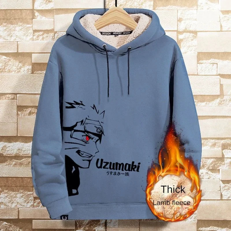 Naruto Sasuke Hoodie Sweatshirt High Quality Clothing Winter Loose Warm Hip Hop Unisex Fashion Pullover Men Hoodie Birthday Gift