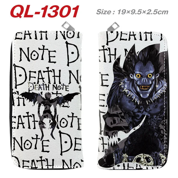 Death Note Anime Portable Zipper Wallet anime Long Purse Handbag Card Holder