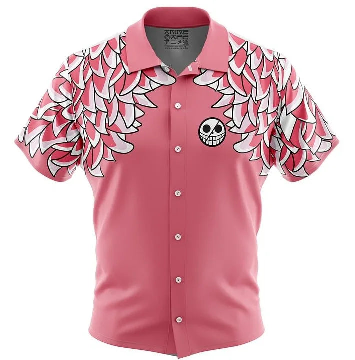 One Piece Luffy Anime Button Up Hawaiian Shirt Fashion Trend Breathable Loose Versatile Casual Sports Summer Men Cosplay Clothes