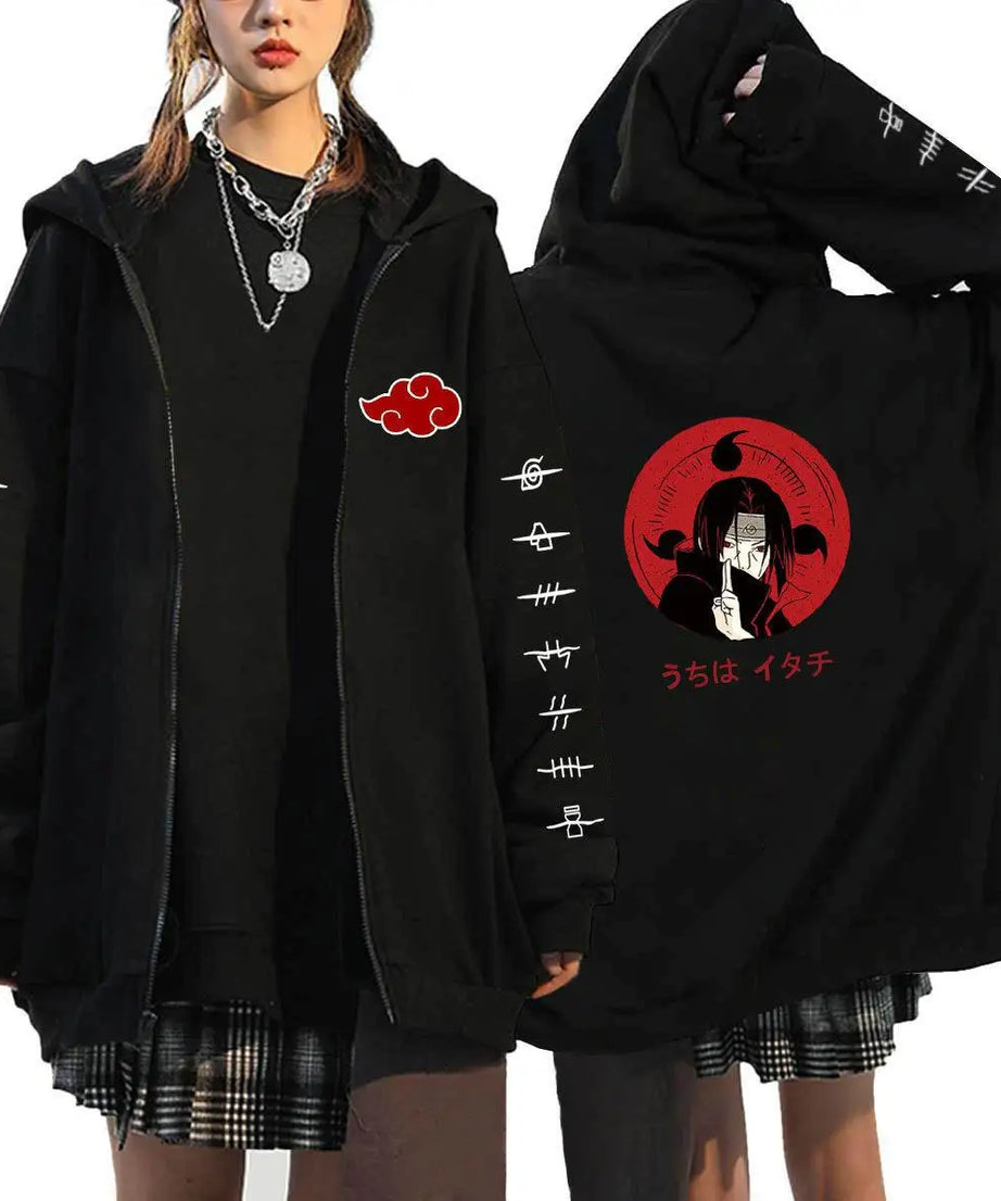 Autumn Zip Up Jacket Anime Naruto Figures Sweatshirt Men Women Plus Size Casual Clothing Harajuku Coat Halloween Gifts
