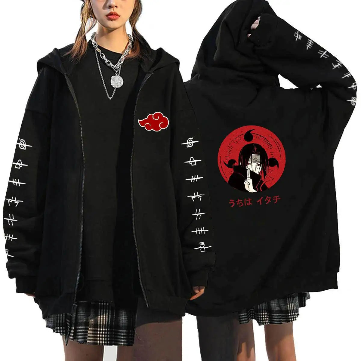Autumn Zip Up Jacket Anime Naruto Figures Sweatshirt Men Women Plus Size Casual Clothing Harajuku Coat Halloween Gifts