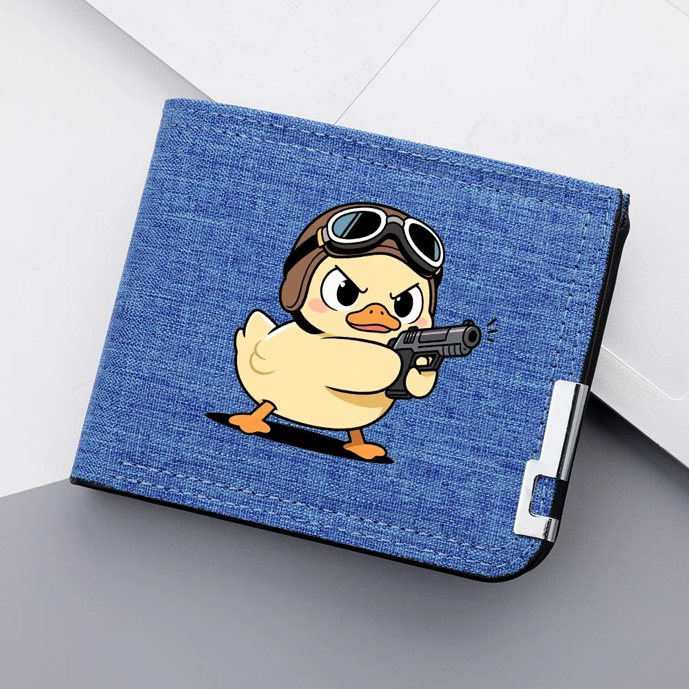 Men's Short Wallet Canvas Material Anime Personality Youth High School Multi-Slot Card Wallet