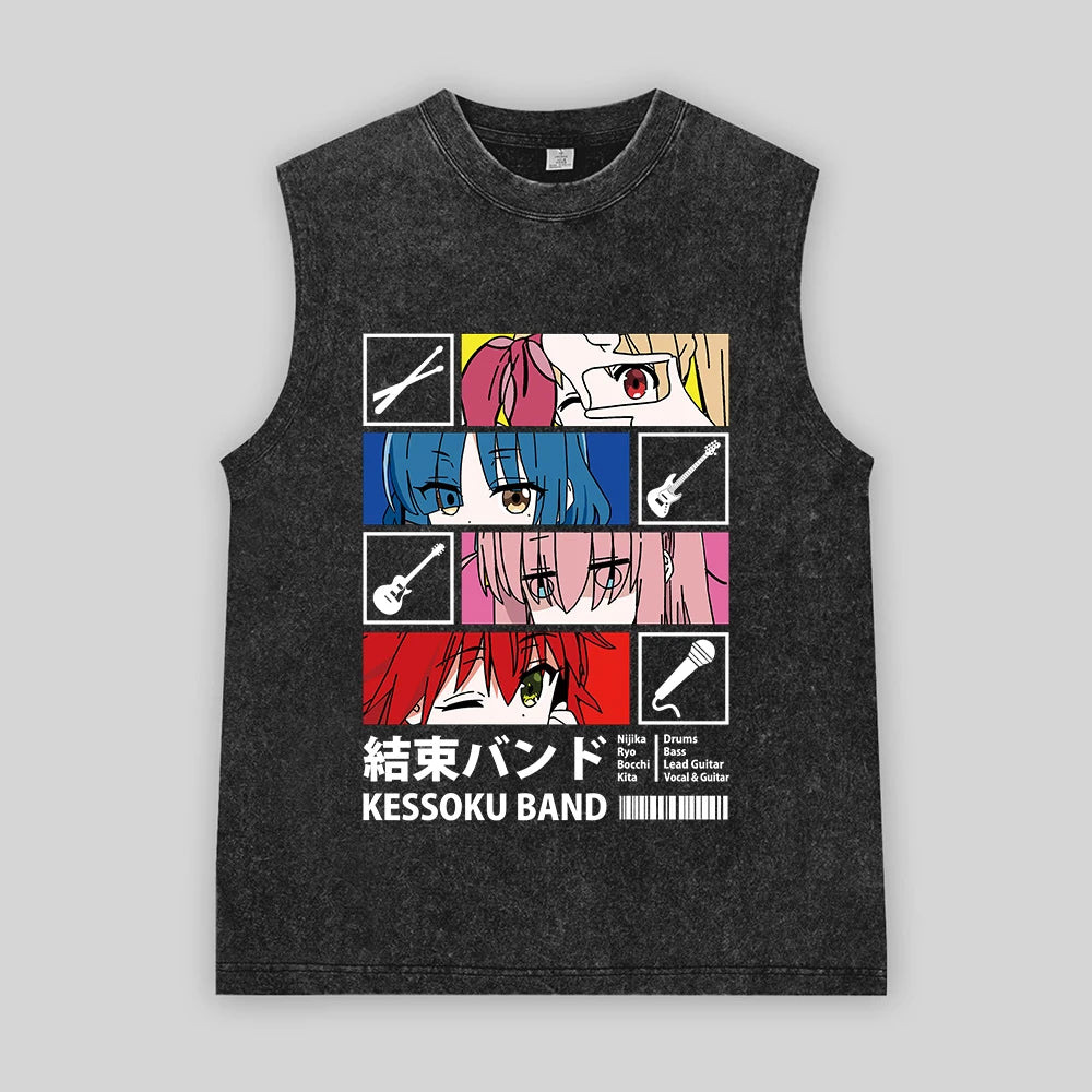 Bocchi the Rock! Oversized Band Vest – Unisex Anime Cotton Tank Top