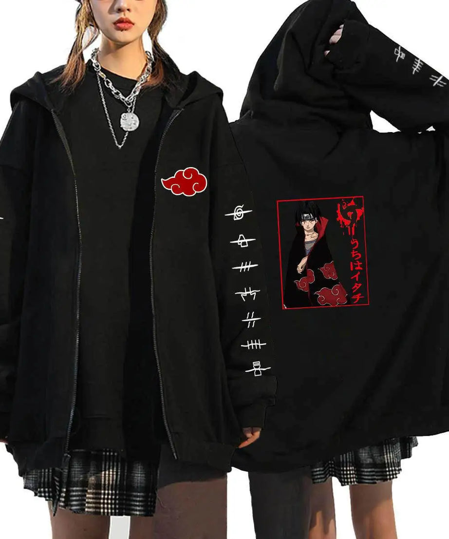 Autumn Zip Up Jacket Anime Naruto Figures Sweatshirt Men Women Plus Size Casual Clothing Harajuku Coat Halloween Gifts