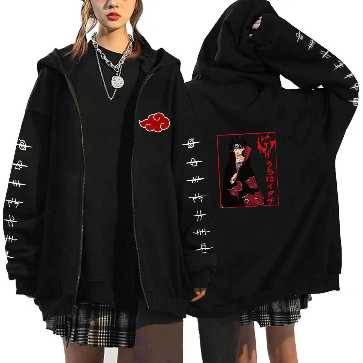 Autumn Zip Up Jacket Anime Naruto Figures Sweatshirt Men Women Plus Size Casual Clothing Harajuku Coat Halloween Gifts