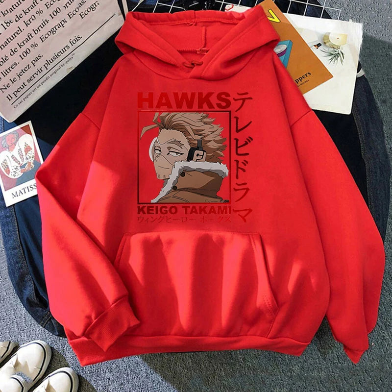 Anime Hawks Printed Hoodies Men/Women Sweatshirts Casual Hoodie Personality Pullover
