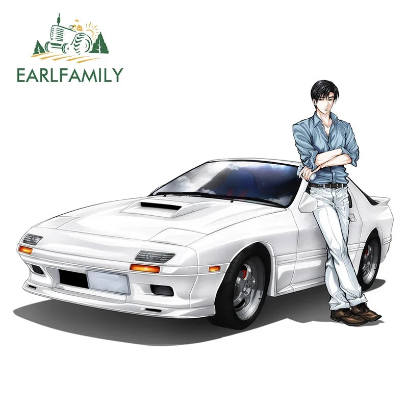 EARLFAMILY 13cm For ILLEGALSTREET X ANIME Window Fine Decal Sunscreen Car Sticker Anime Car Accessories Decoration