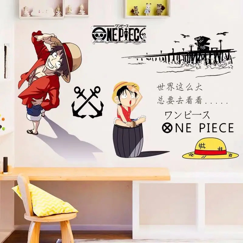 One Piece Anime Luffy Poster Wall Sticker Personality Creative Fashion Boys Dormitory Decoration Wallpaper Self Adhesive