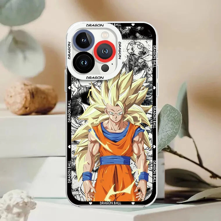 Goku & Vegeta Angel Eyes Case – Dragon Ball Transparent iPhone 7–15 Pro Max