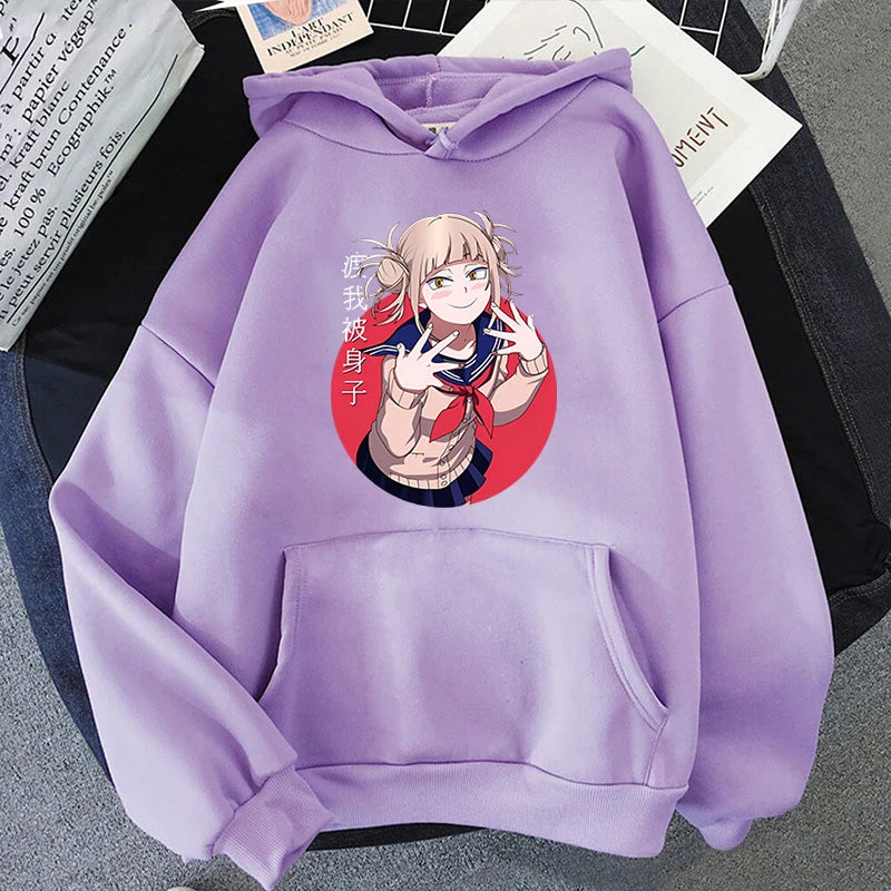 New Fashion Personality Hoodies Anime Himiko Toga Printing Hooded Pullover Women Men Casual Long Sleeve Sweatshirts Tops