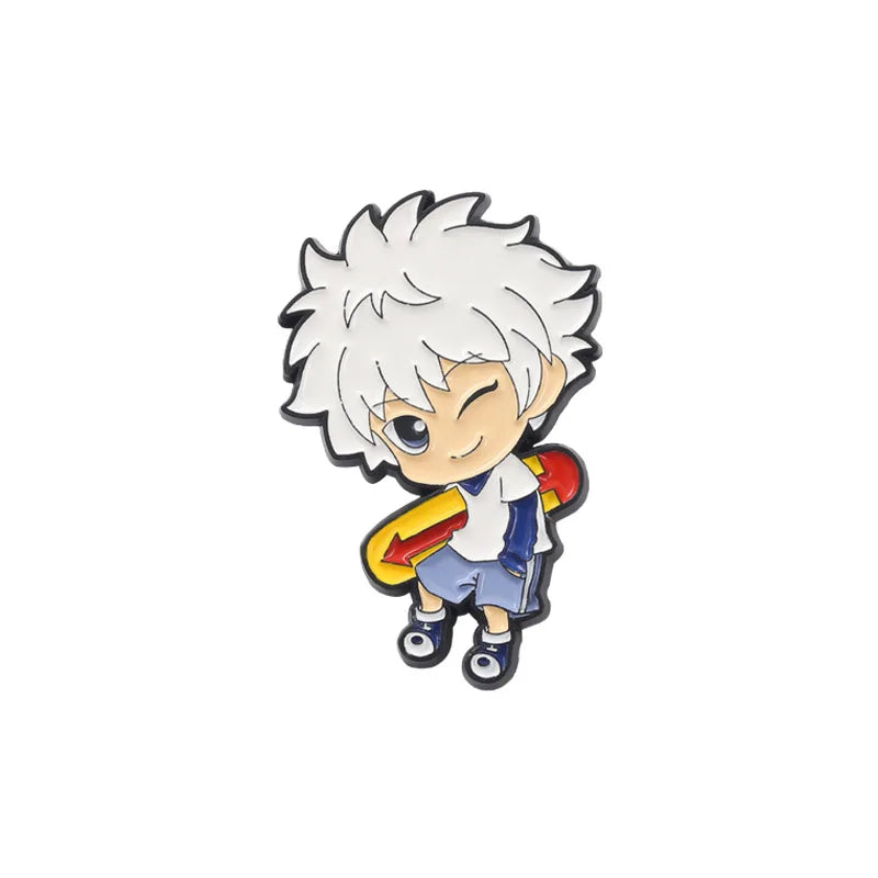Hunters Enamel Pin Custom GON Killua Kurapika Leorio Hisoka Brooch Lapel Badge Anime Jewelry Gift for Fans