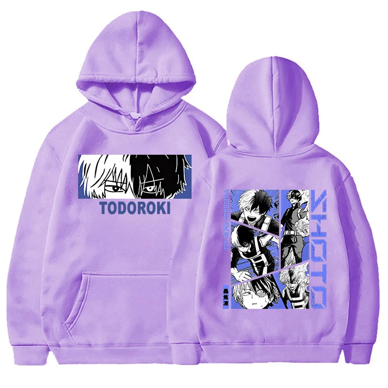 New Fashion Todoroki Shoto Pullover Long Sleeve Sports Hoodie Women Men Anime Sweatshirt Pullover Tops