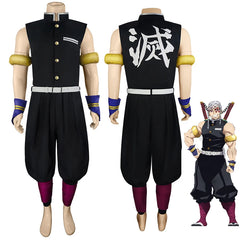 Anime Demon Slayer Tengen Uzui Cosplay Costume – Uniform & Wig Set