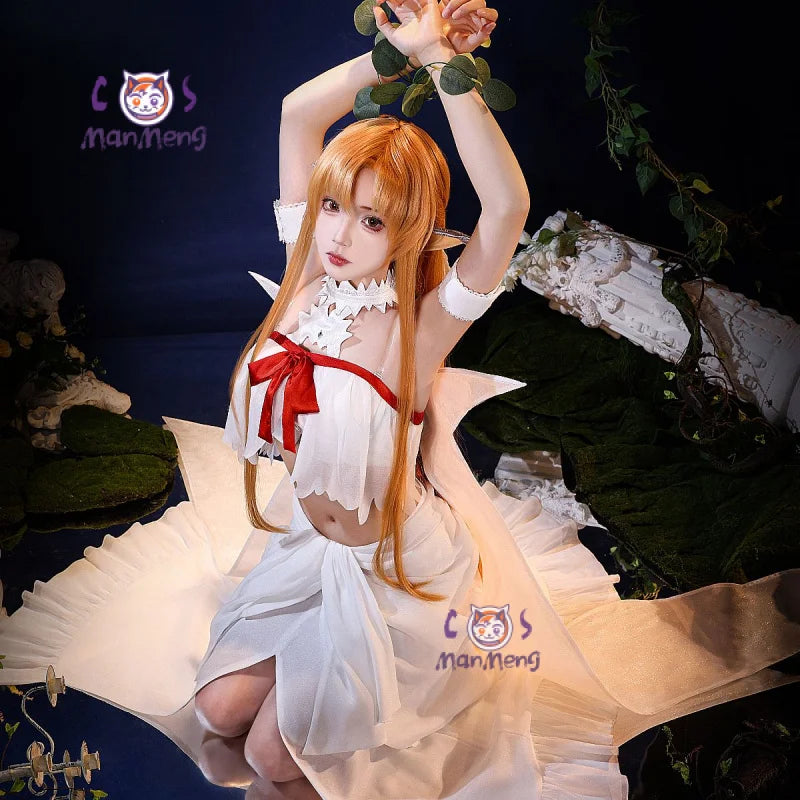 SAO Sword Art Online Yūki Asuna Cosplay Yuuki Asuna Elf prison uniform Costume Halloween sexy dress school props sweet Woman set
