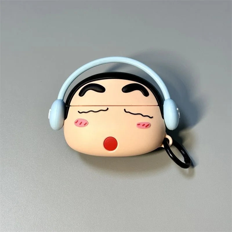 Crayon ShinChans Case for Apple AirPods 1 2 3 Airpod Pro3D Key Chain Wireless Earphone Bluetooth Headset Silicone Cover