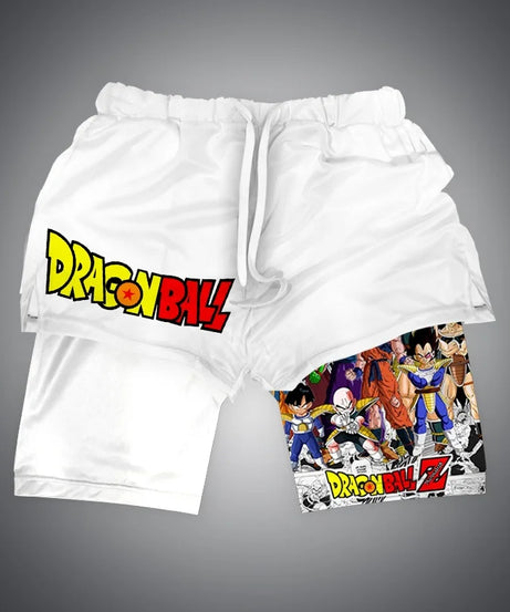 New Dragon Ball Son Goku Shorts Anime Men Double Layer Sports Short Pants Sportswear Jogger Breathable Beach Pants