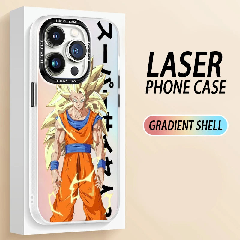 Goku & Gohan Laser Gradient Case – Dragon Ball iPhone 7–15 Pro Max