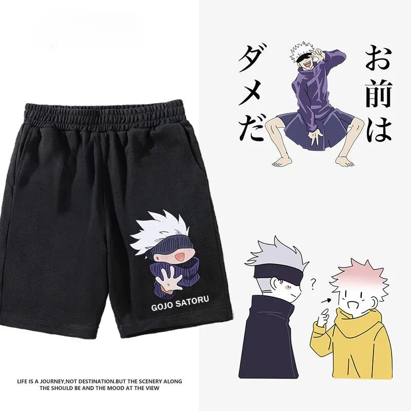 Anime Jujutsu Kaisen Workout Gym Shorts for Men Quick Dry Breathable Casual Athletic Shorts with Pockets Summer Running Short