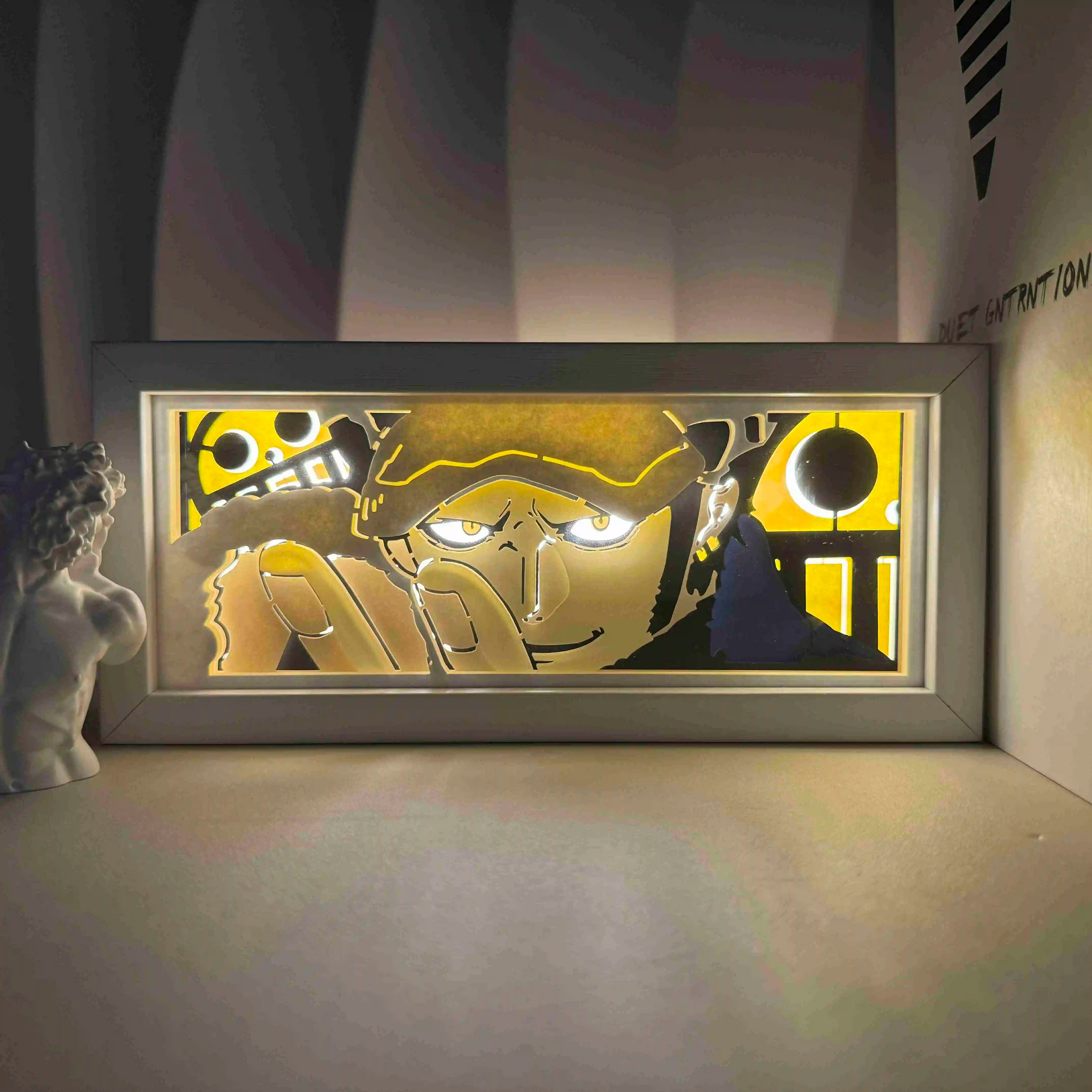 Anime series paper-cut light room bedroom night light atmosphere light remote control colorful light box