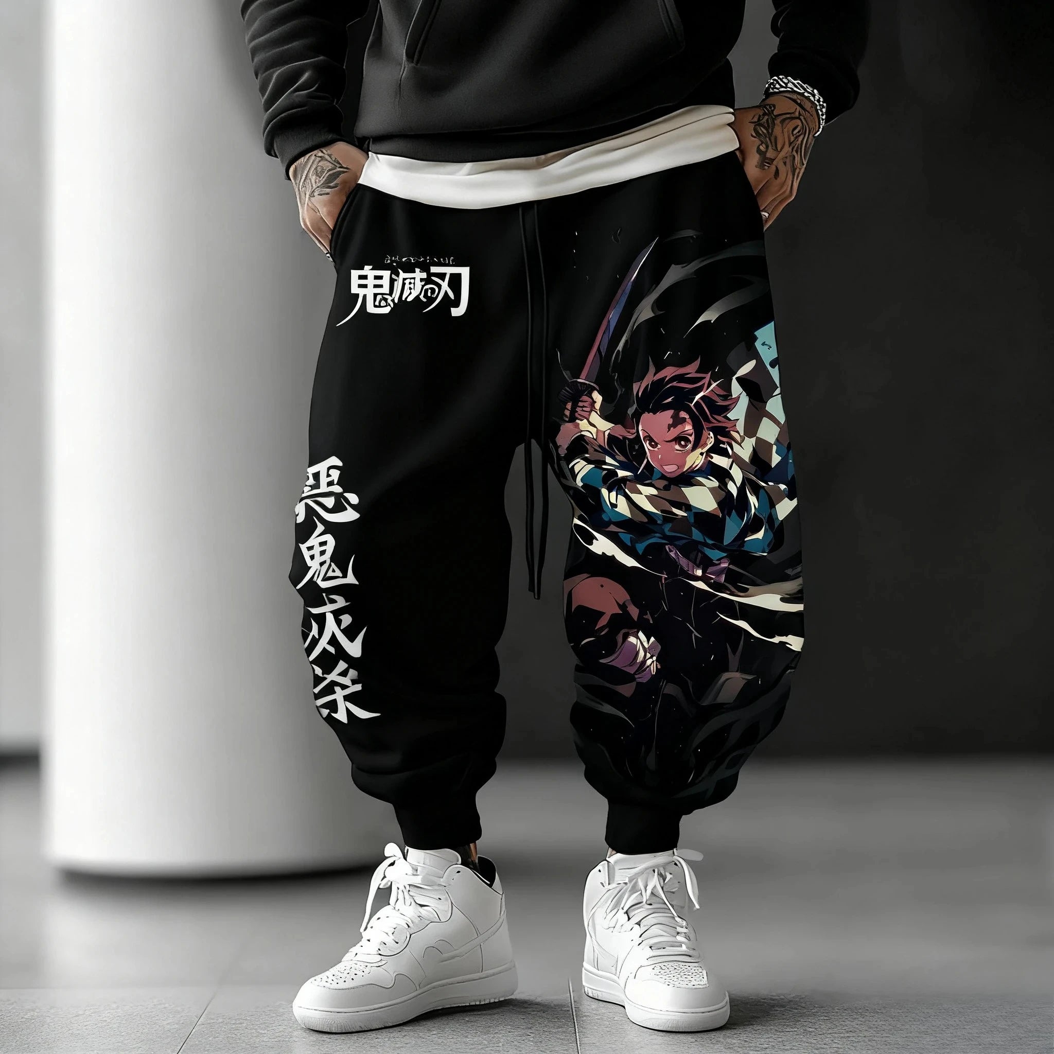 Demon Slayer Anime Men Sweatpants Print Loose Sports Pants Streetwear Casual Hip Hop Autumn Fashion Y2k Clothes