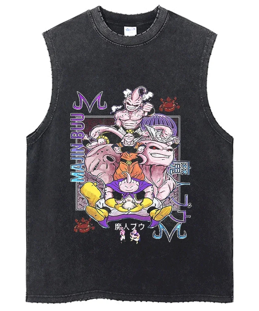 Vintage Dragon Ball Sleeveless Streetwear Tank – Harajuku Cotton Graphic Tee