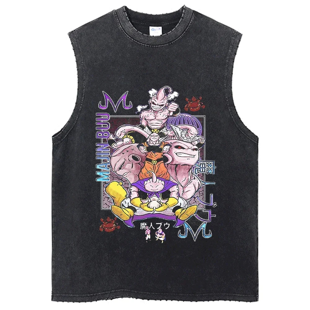 Vintage Dragon Ball Sleeveless Streetwear Tank – Harajuku Cotton Graphic Tee