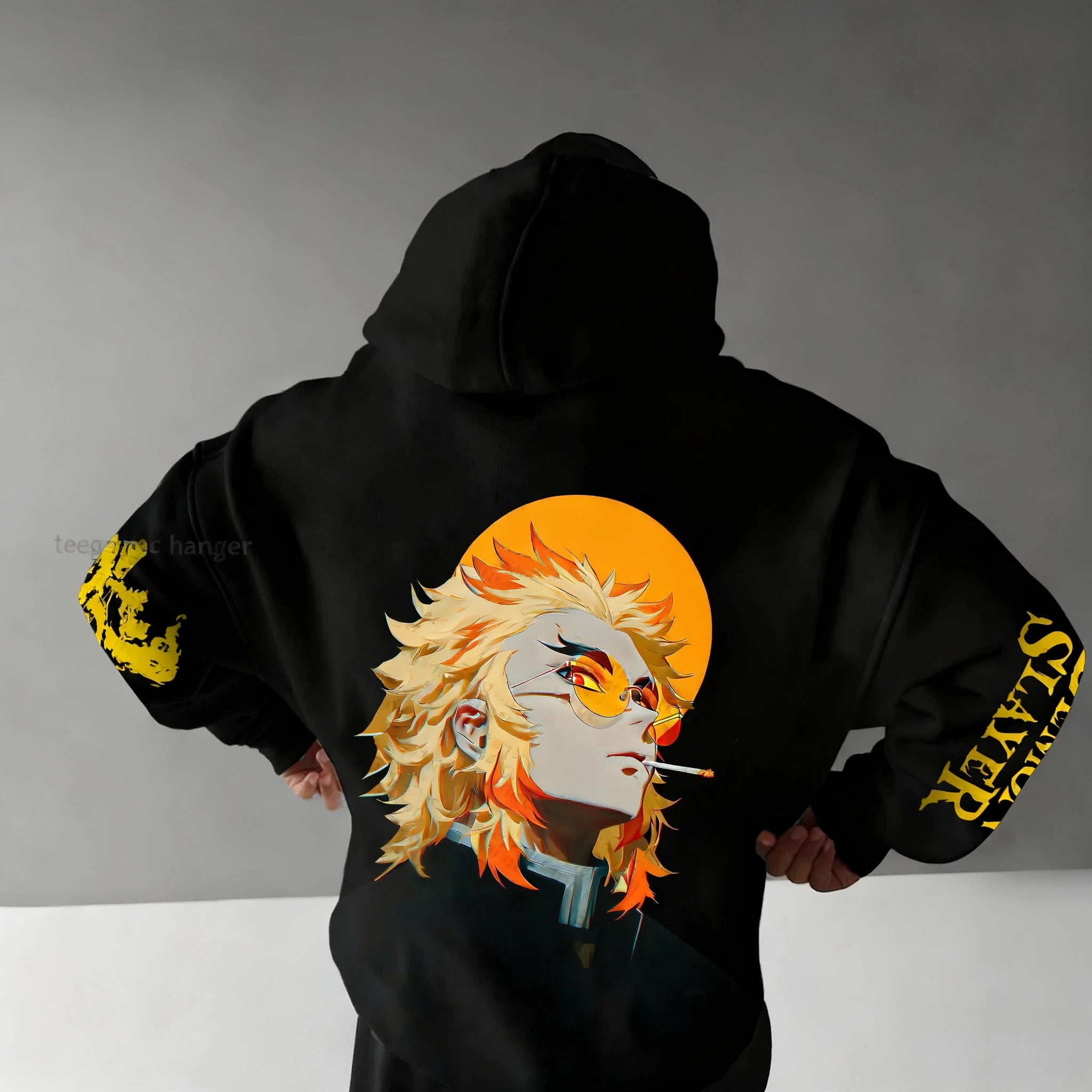 Demon Slayer Anime Autumn/Winter Men's New Rengoku Kyoujurou Printed Loose Casual Harajuku Parent Child Sweater Top