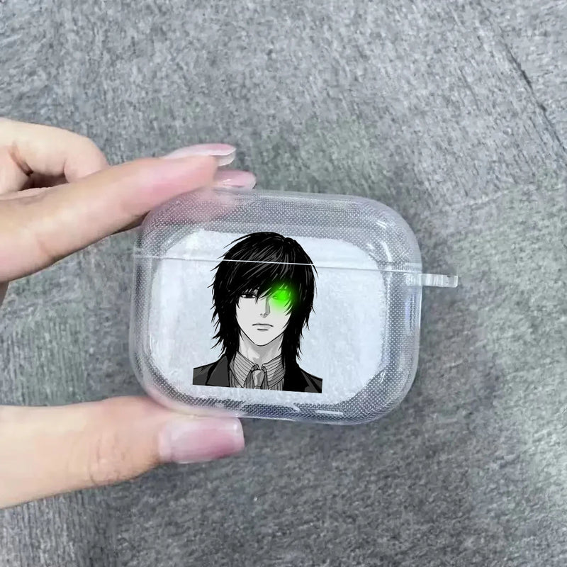 Anime Mikami Teru Death Note Case Soft silicone TPU Case For AirPods 4 Pro 1 2 3 Clear Transparent Bluetooth Earphone Case