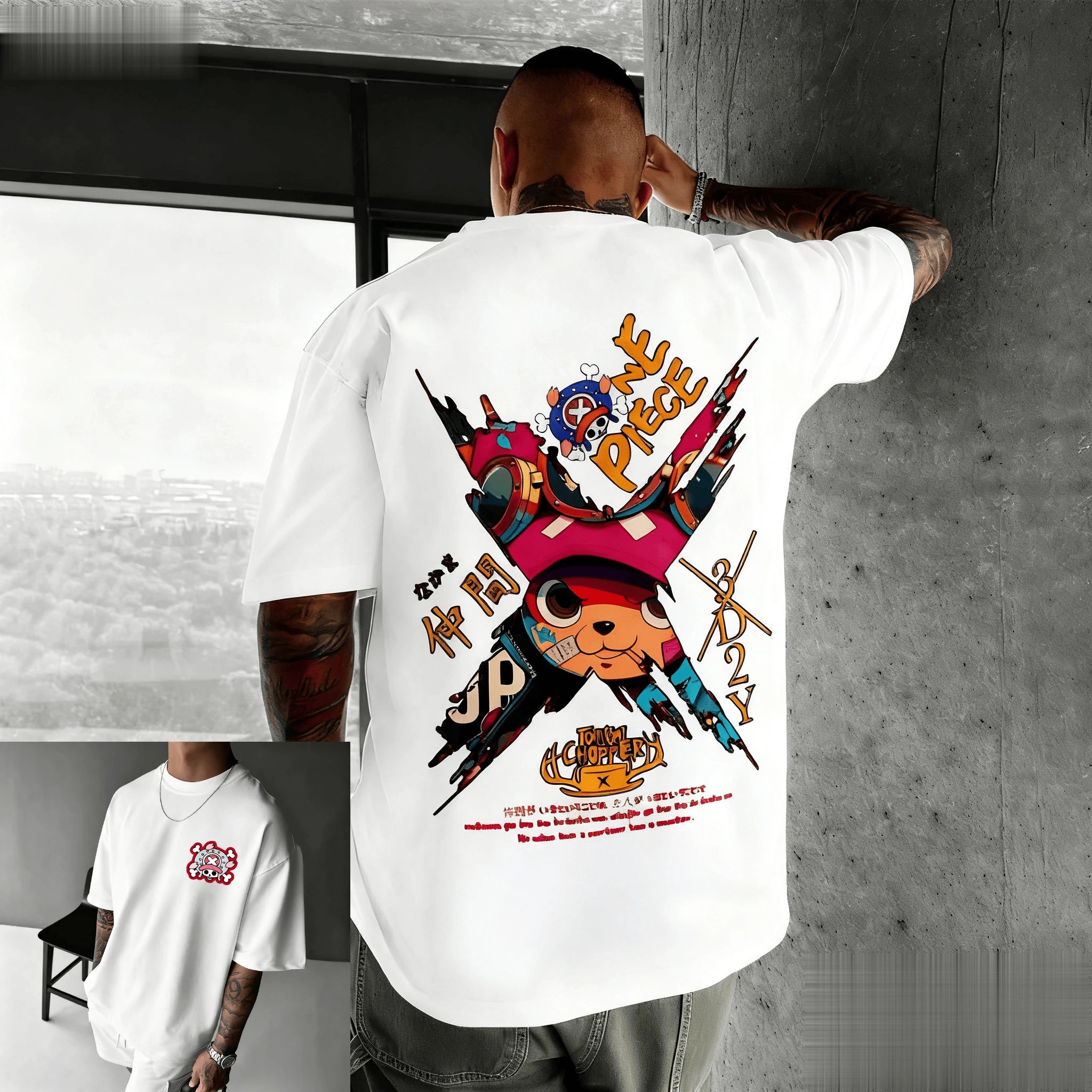 New One Piece Chopper Anime T Shirt Men Women Cotton Short Sleeve Tee Summer Cartoon Graphic Streetwear Casual Top Oversized Y2k